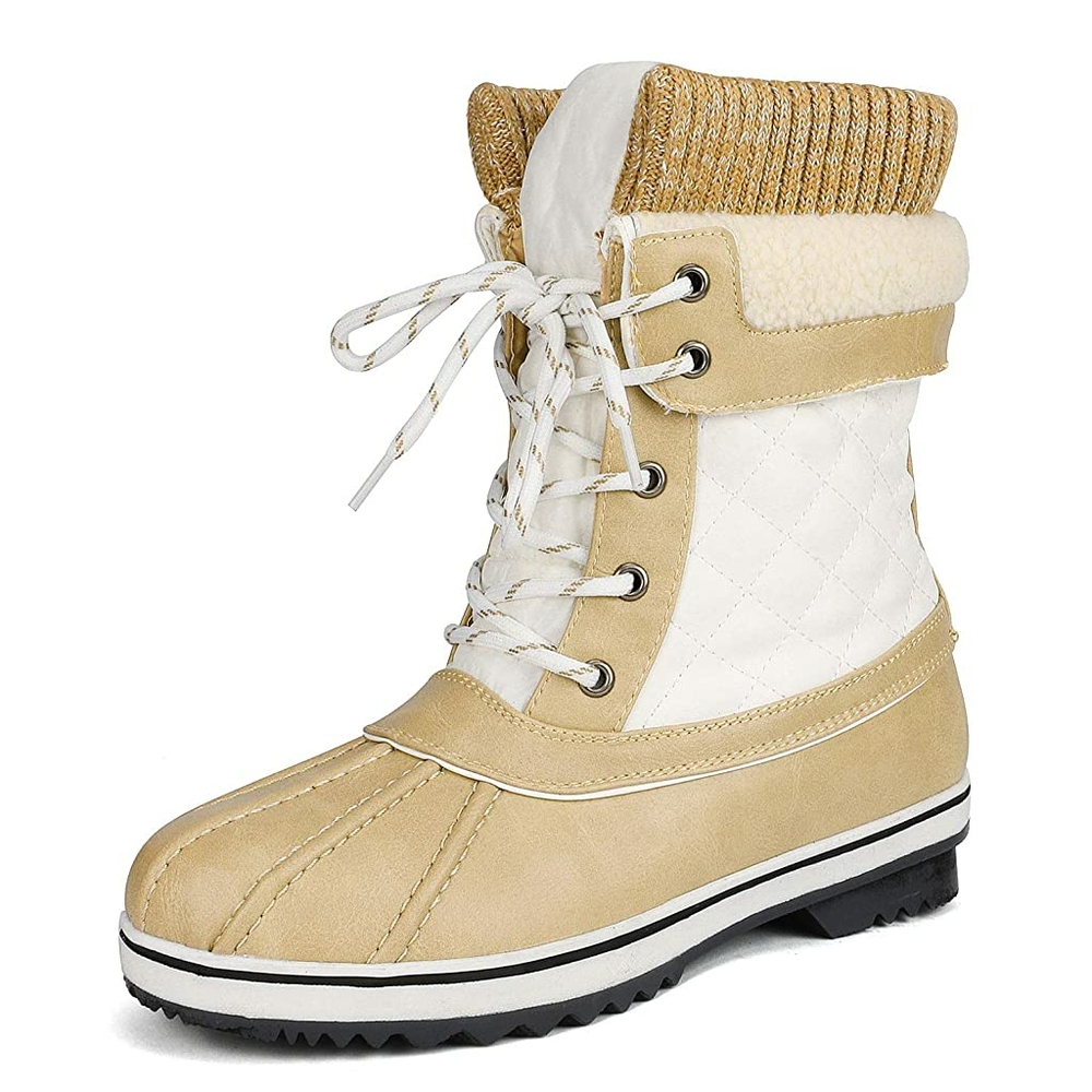 Dream Pairs beige white winter boots